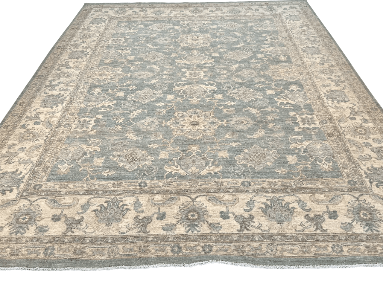AntiqueWashed Chobi 8'03"x9'10" aqua/ivory