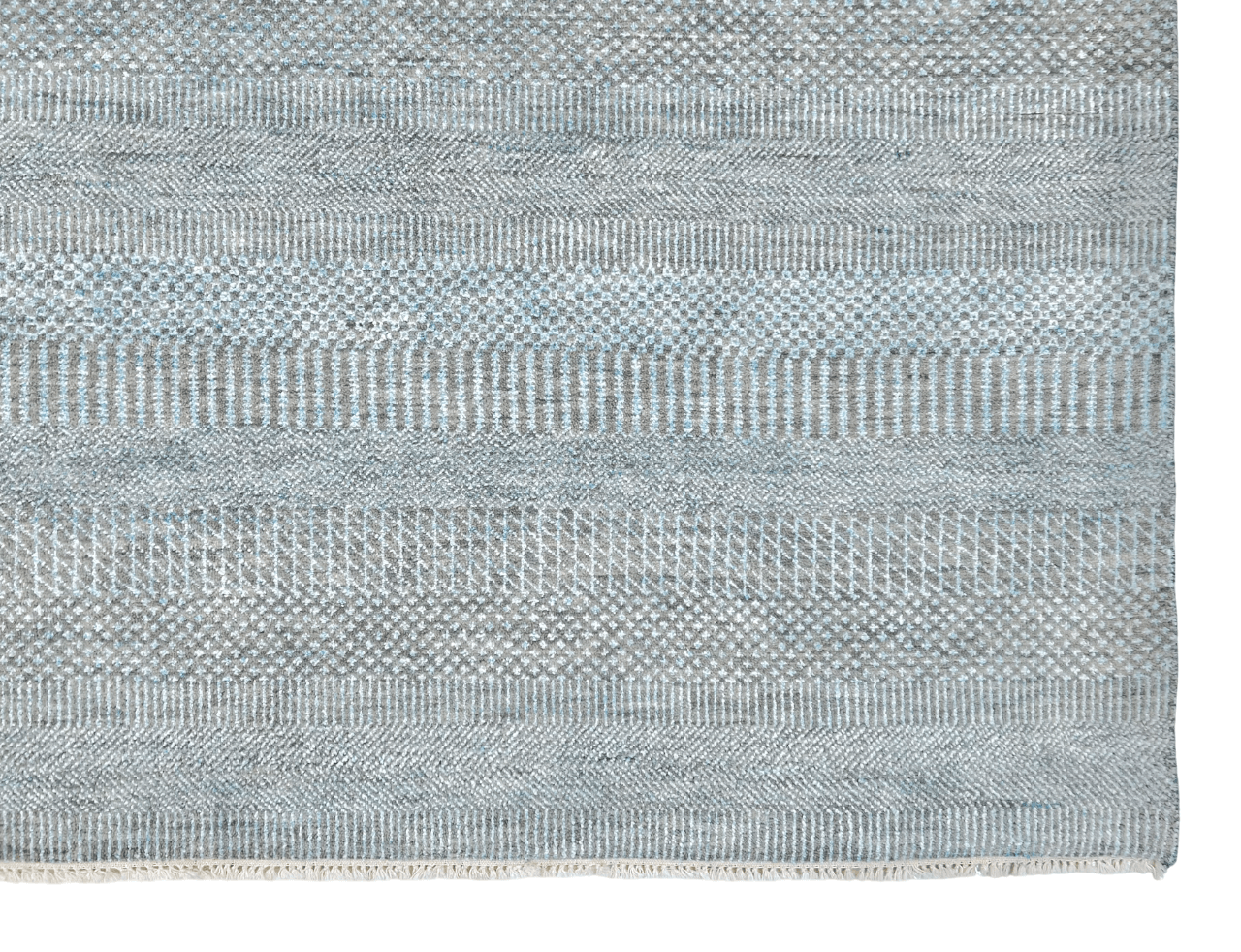 Grass design 9'01"x12'02" light blue/gray