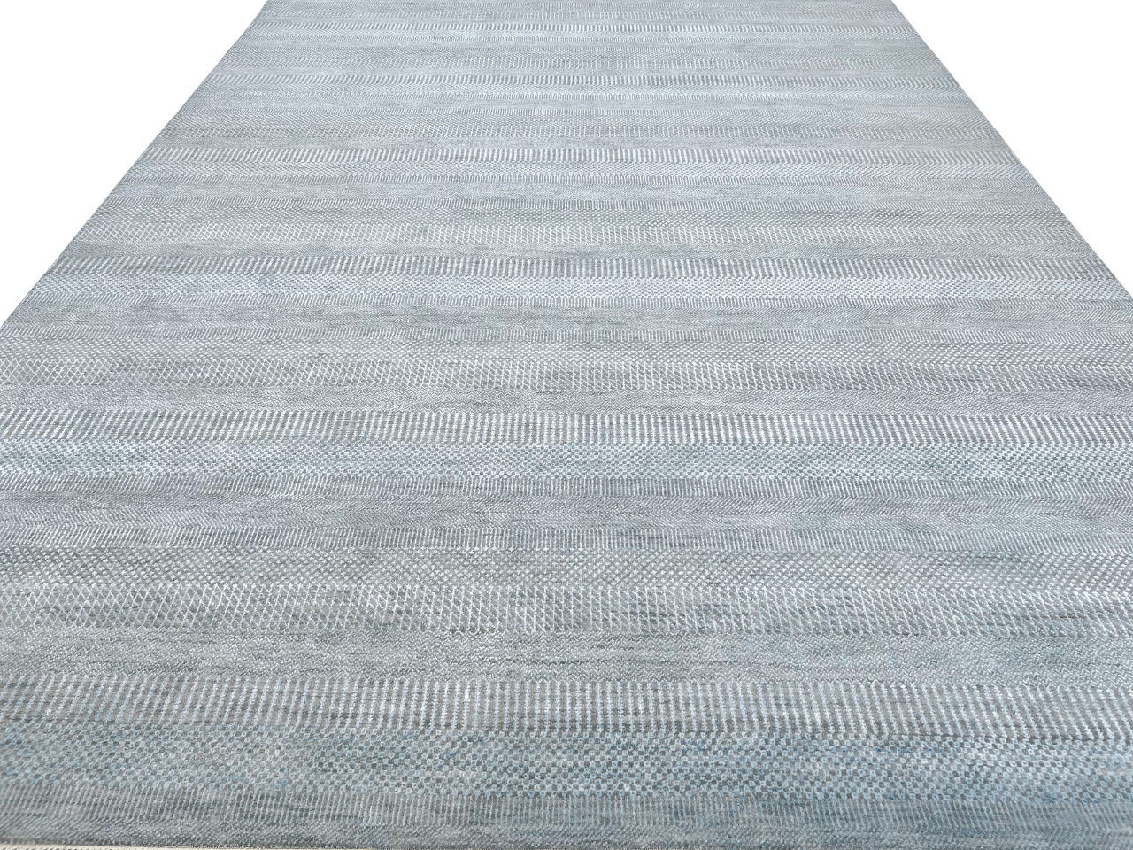 Grass design 9'01"x12'02" light blue/gray