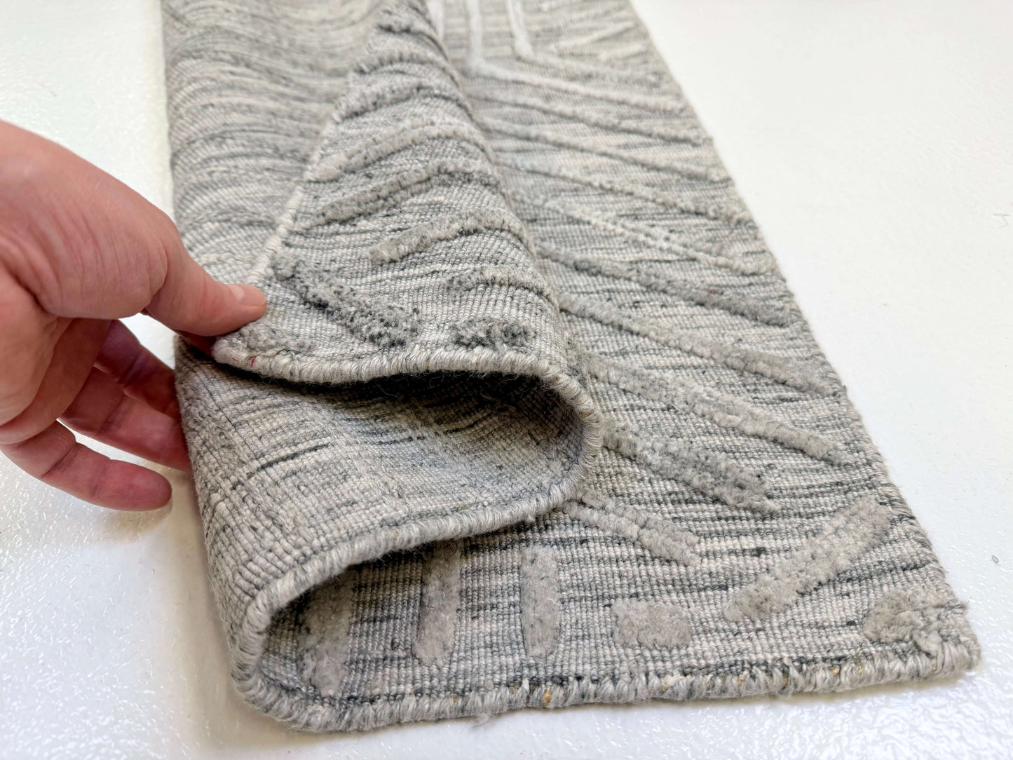 Textured High/Low wool/bamboo (2x3) gray