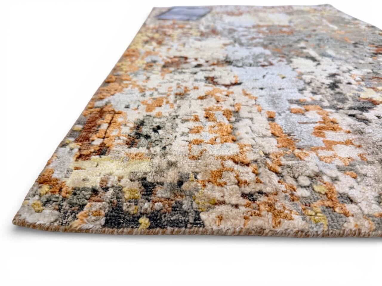 Contemporary Bamboo & Distressed Wool (2x3) gray/rust