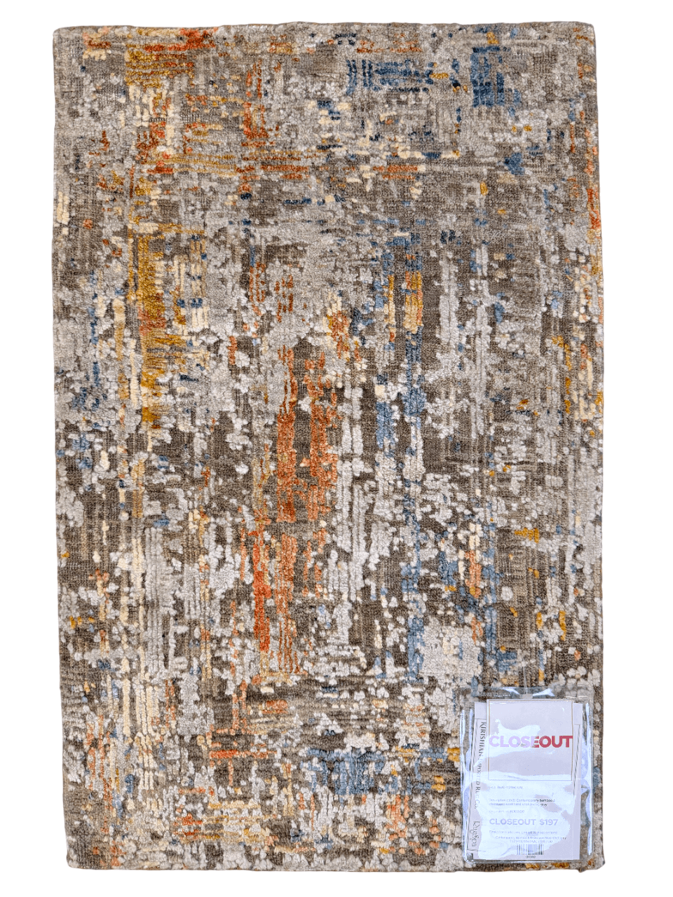 Contemporary Bamboo & Distressed Wool (2x3) gray