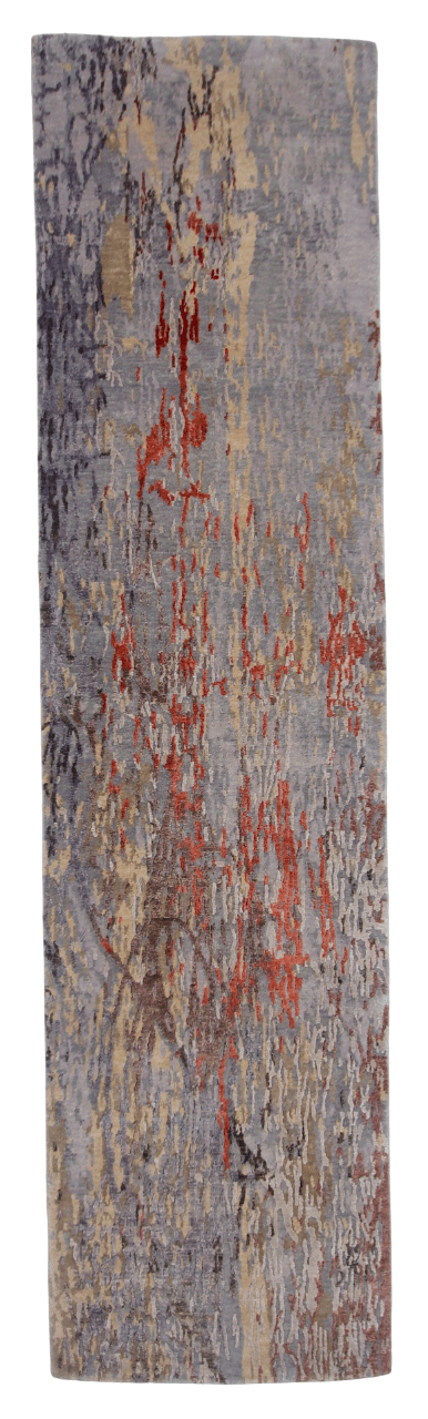 Contemporary 10' Runner gray/crimson