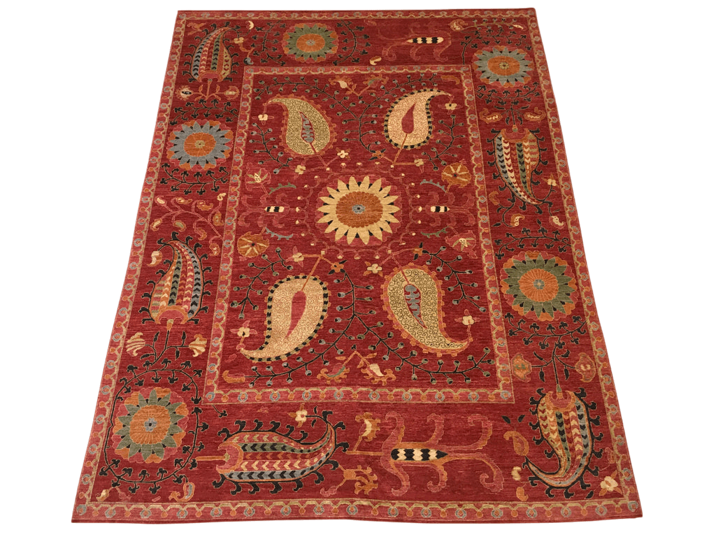 Suzani with Genuine Silk (9x12)