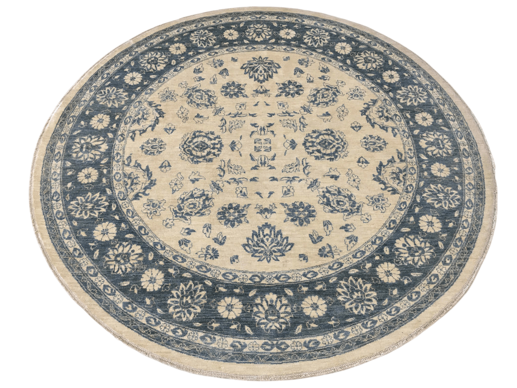 Afghan-Made Floral (8' Round)