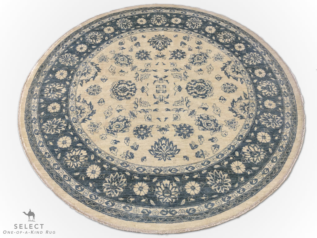 Afghan-Made Floral (8' Round)