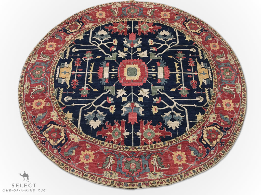 Afghan-Made Heriz (8' Round)