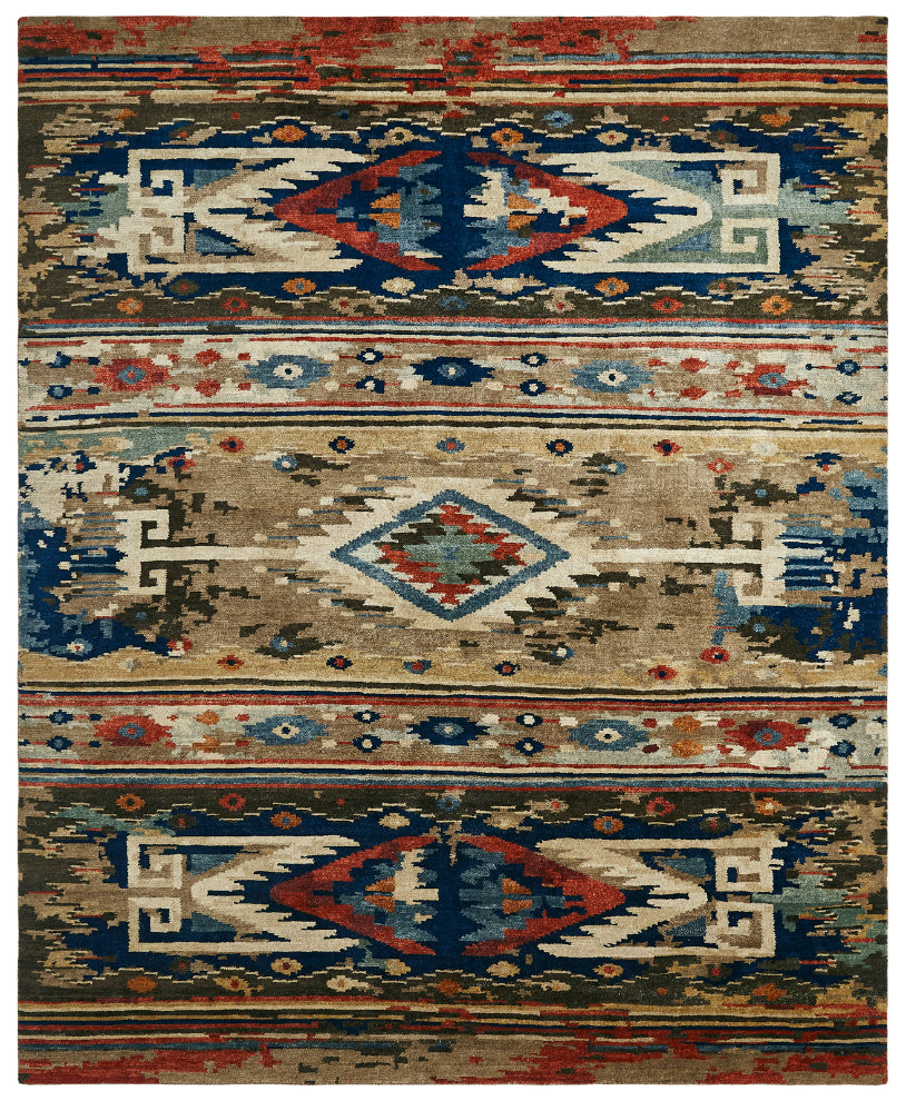Mission Collection 17332 Desert Earth/Blue – Kirishian Rugs