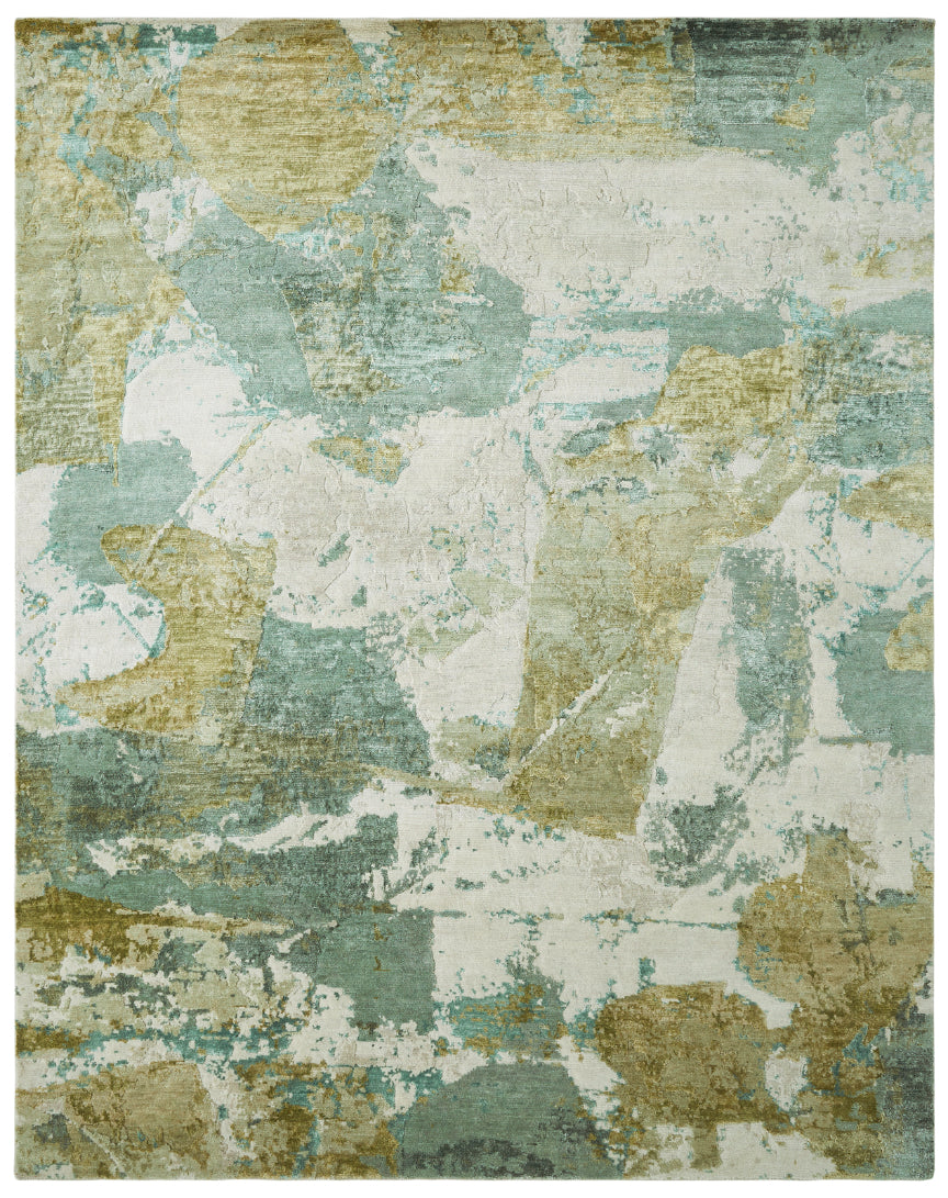 Ontario Collection 111672 Green Tones/Ivory Abstract