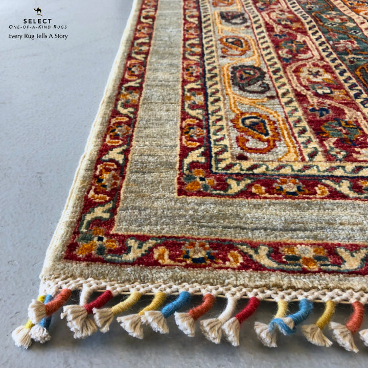 Afghan-Made Shawl Design mt/ltgrn 10' Runner