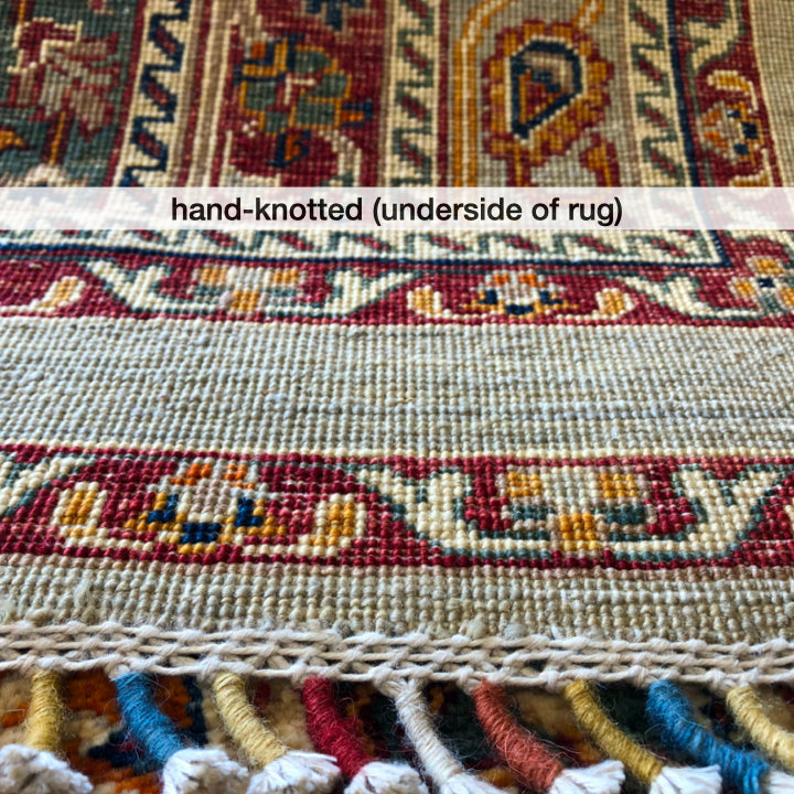 Afghan-Made Shawl Design mt/ltgrn 10' Runner