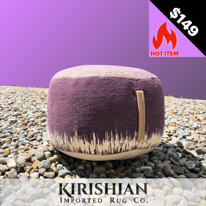 Uzbek Kilim Design Pouf