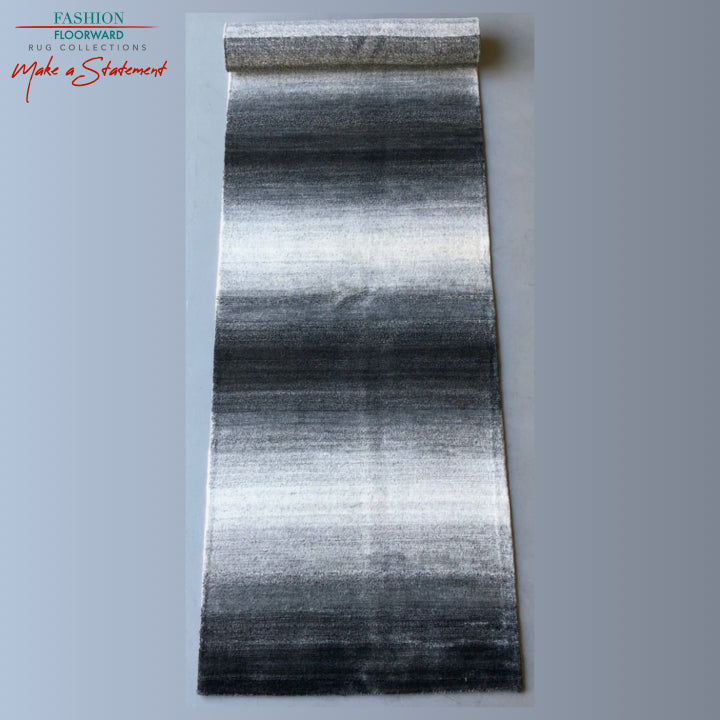 Elm Collection Ombre black/white 10' Runner