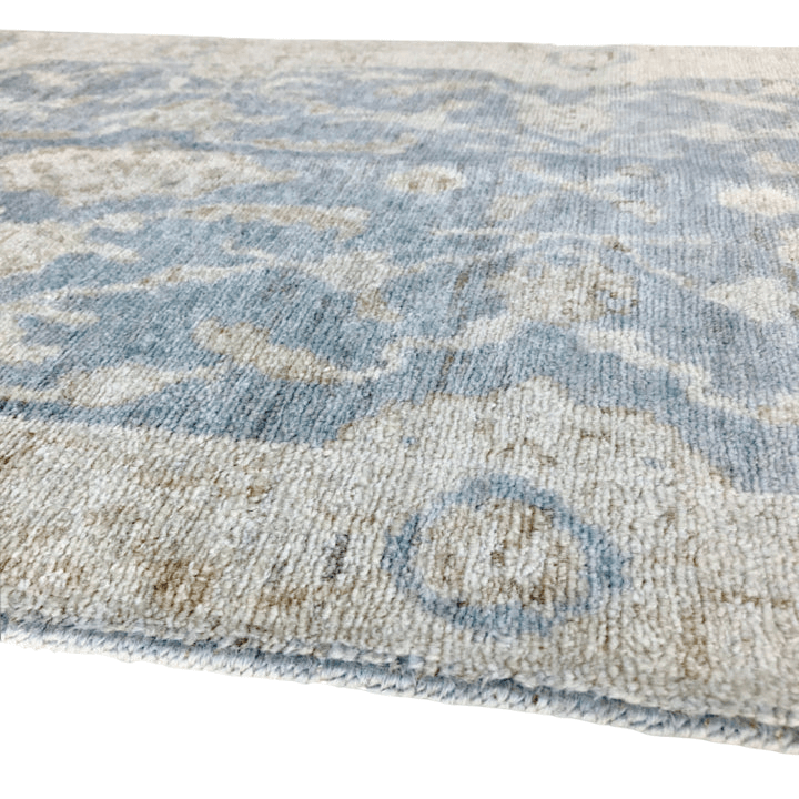 Indo-Oushak lt.blue/ivory 12' Runner