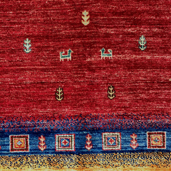 Afghan-Made Gabbeh red/mt 4'10"x6'9"