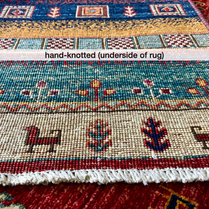 Afghan-Made Gabbeh red/mt 4'10"x6'9"