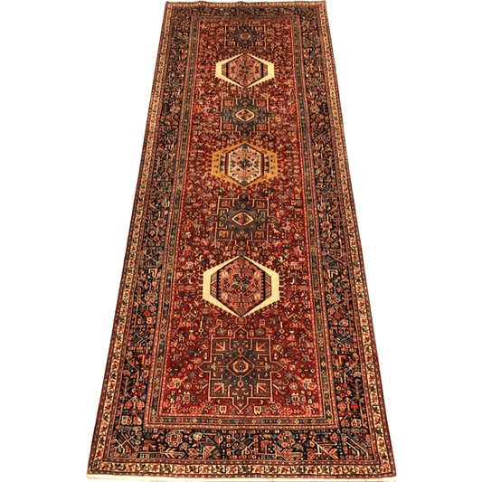 Persian Karajeh  red/navy 13' Runner