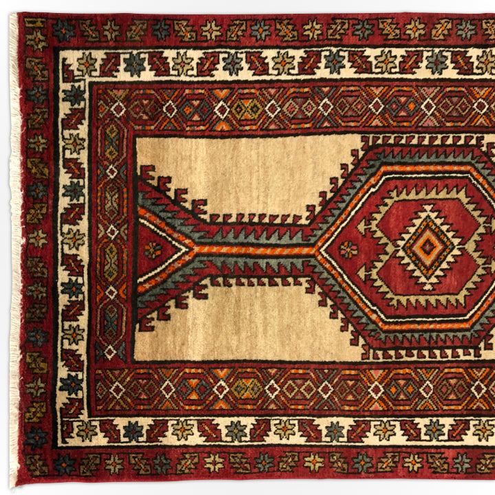 Persian Serab 14' Runner ivory/red