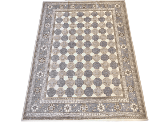 Antique-Washed Khotan  ivo/gray 9x12
