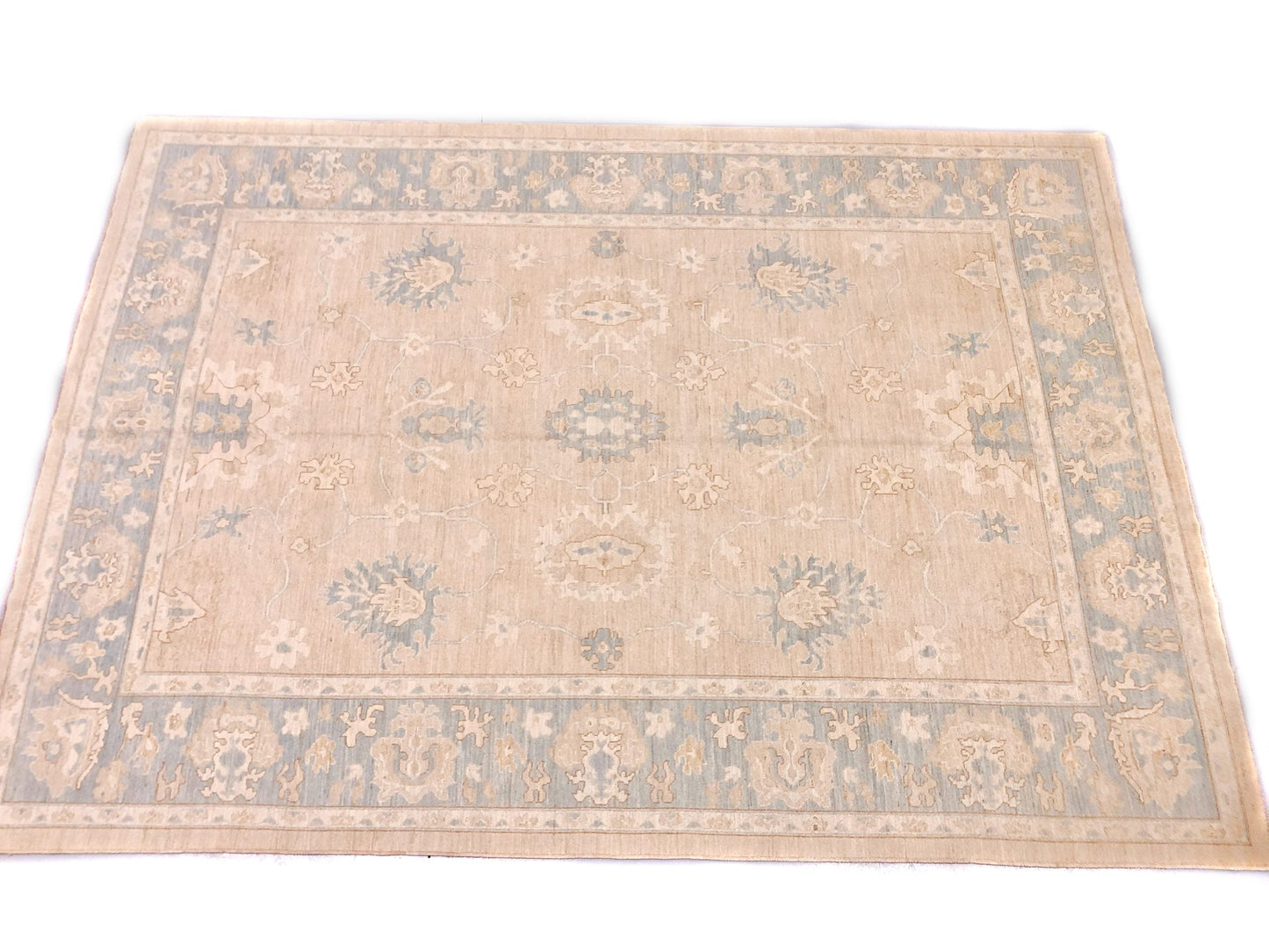 Antique Washed Oushak 10x14 cam/ltblu