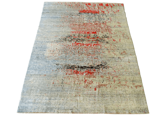 Contemporary Gabbeh 8'9"x11'02" aqu/mt