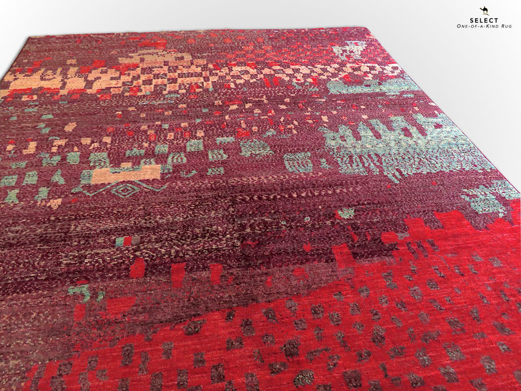 Contemporary Gabbeh dkred/red 8x10