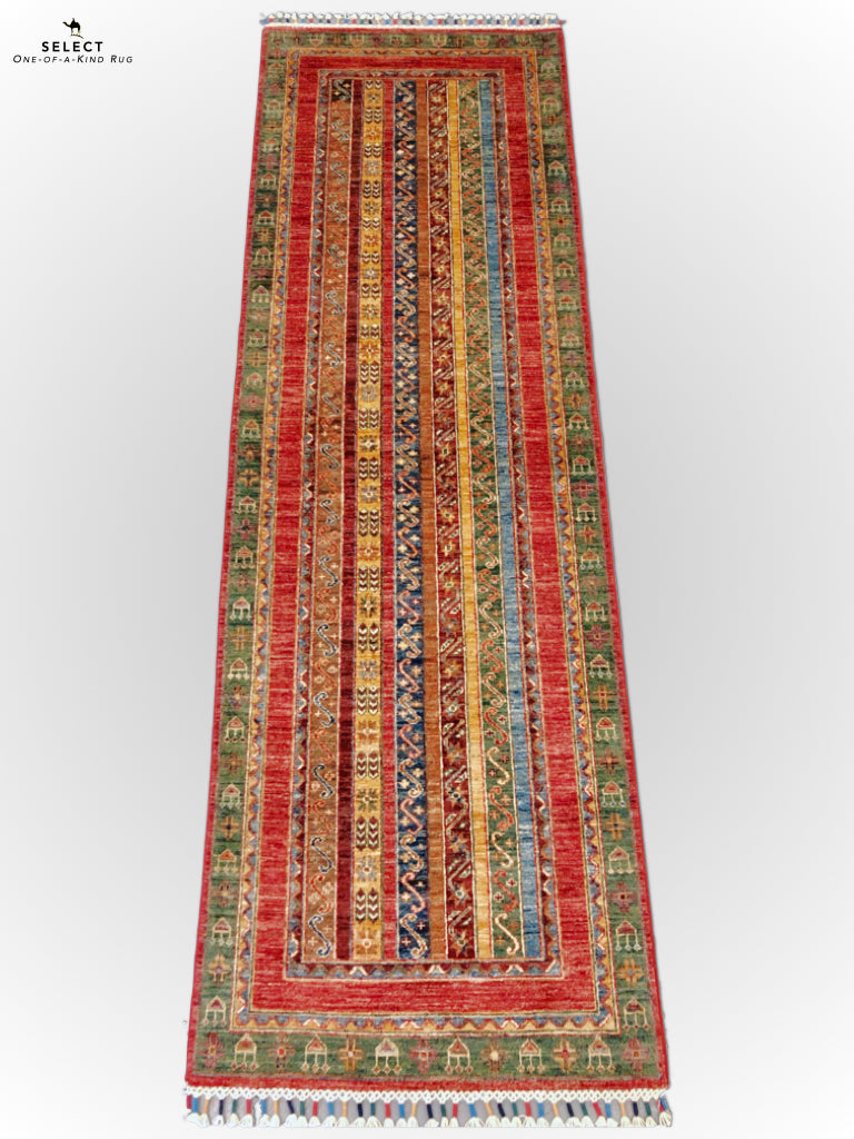 Turkish Shawl 8' Runner red/mt – Kirishian Rugs