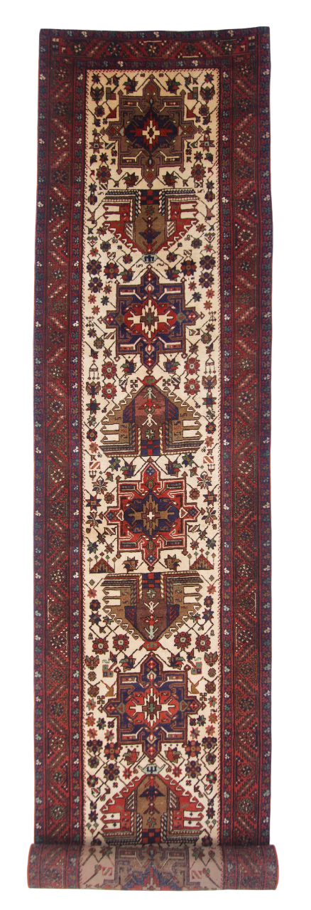 Persian Karajeh 3'01" x 14'05" ivo/red
