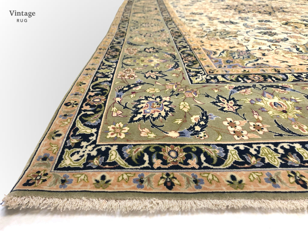 Fine Persian Tabriz ivo/grn 5x8