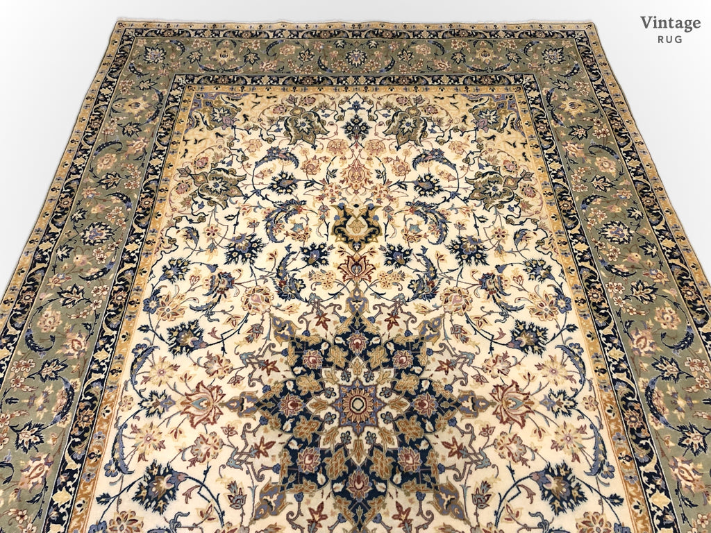 Fine Persian Tabriz ivo/grn 5x8