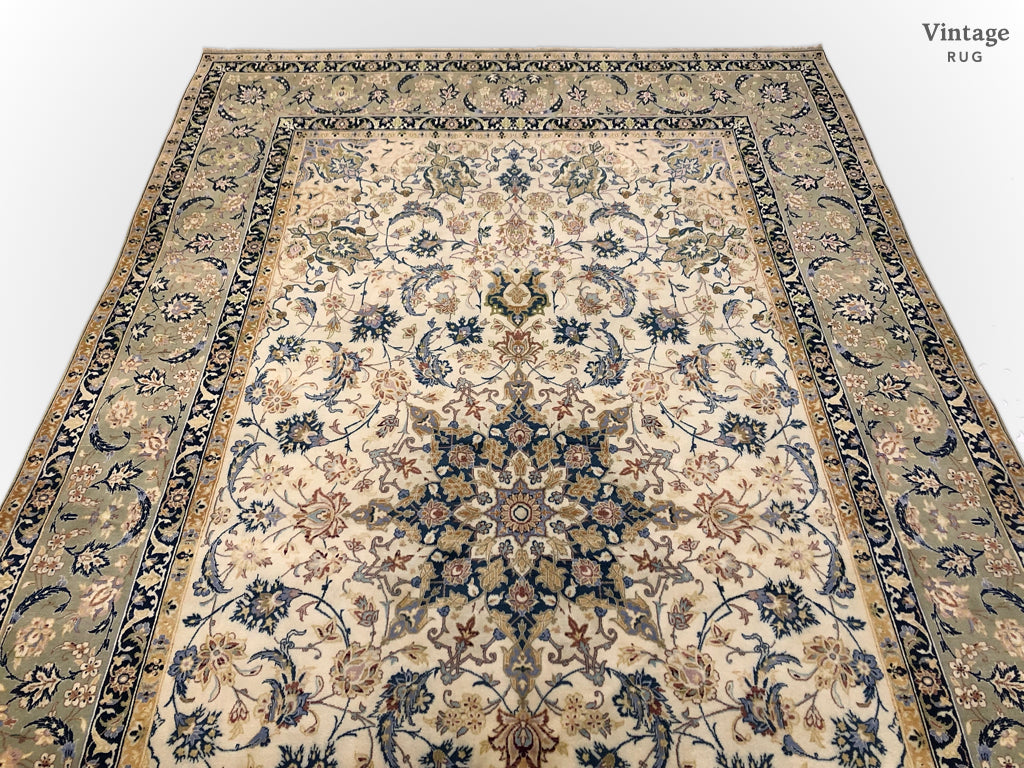 Fine Persian Tabriz ivo/grn 5x8