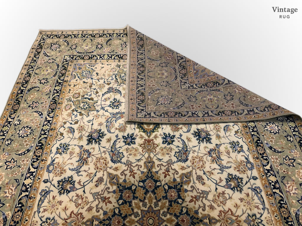 Fine Persian Tabriz ivo/grn 5x8