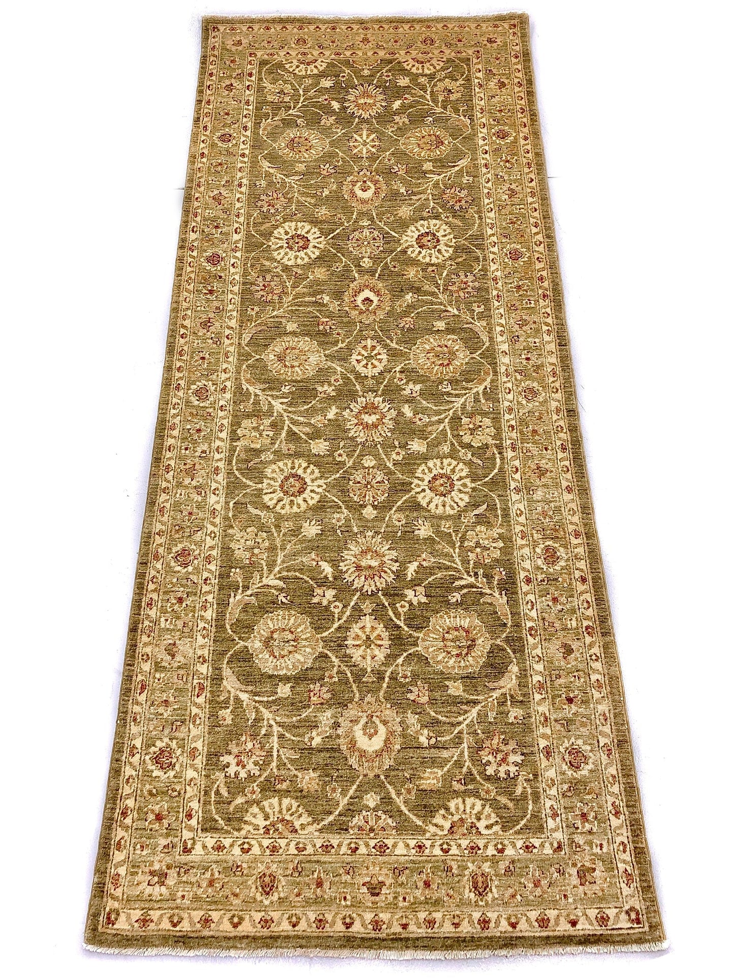 Chobi-Farahan 10' Runner grn/gold