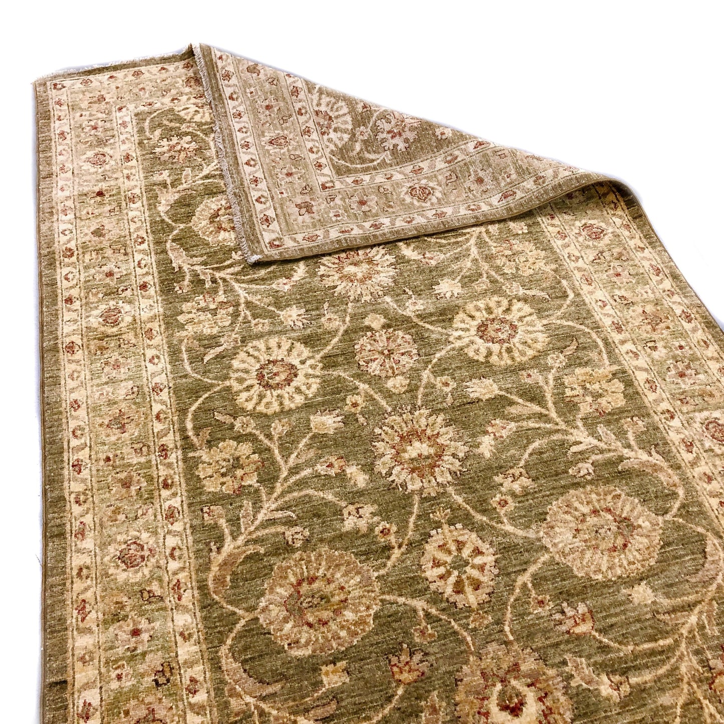 Chobi-Farahan 10' Runner grn/gold