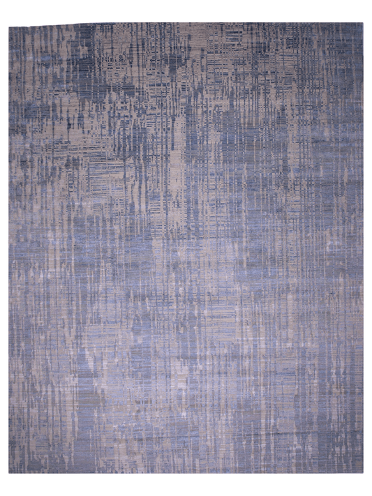 Carved, Contemporary Tibetan-Style 12x15 (blue/gray)