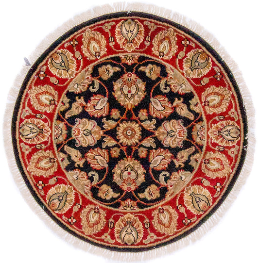 Indo-Persian blk/red 3' Round