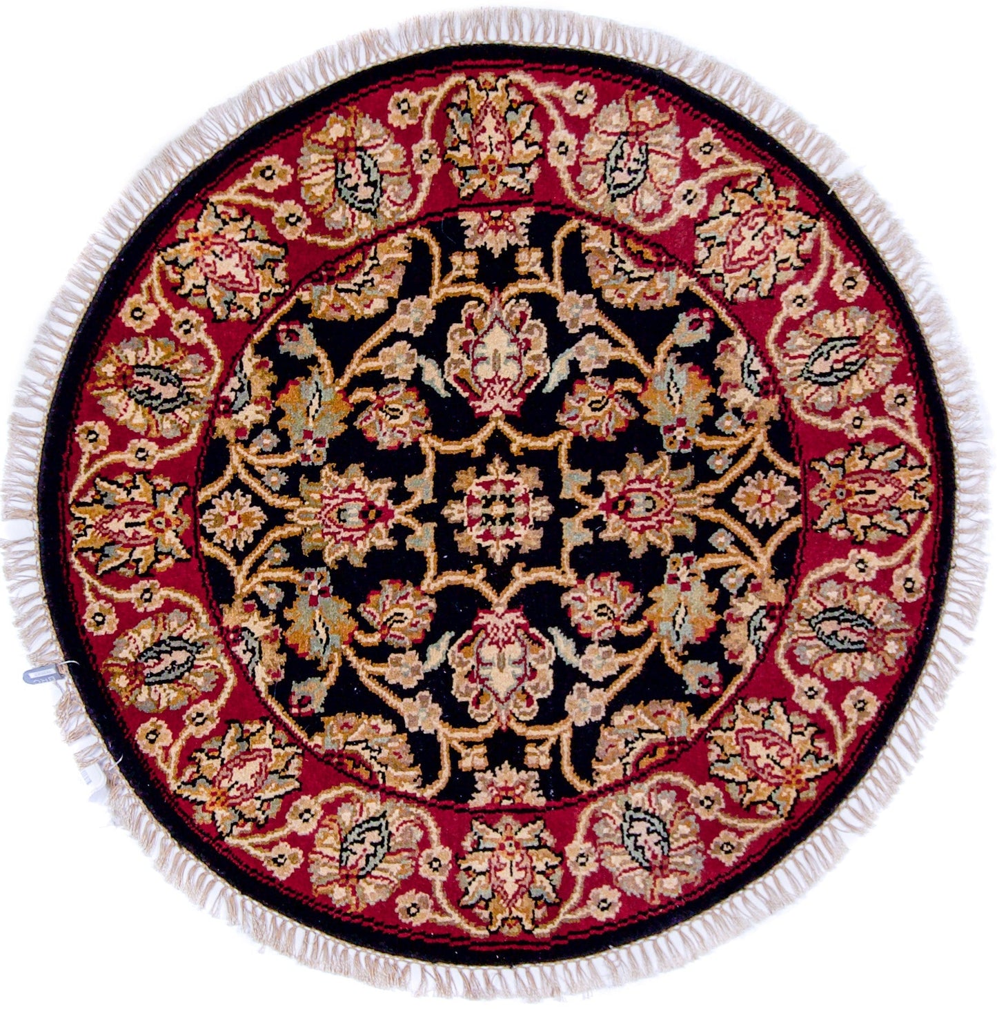 Indo-Persian blk/dkred 3' Round