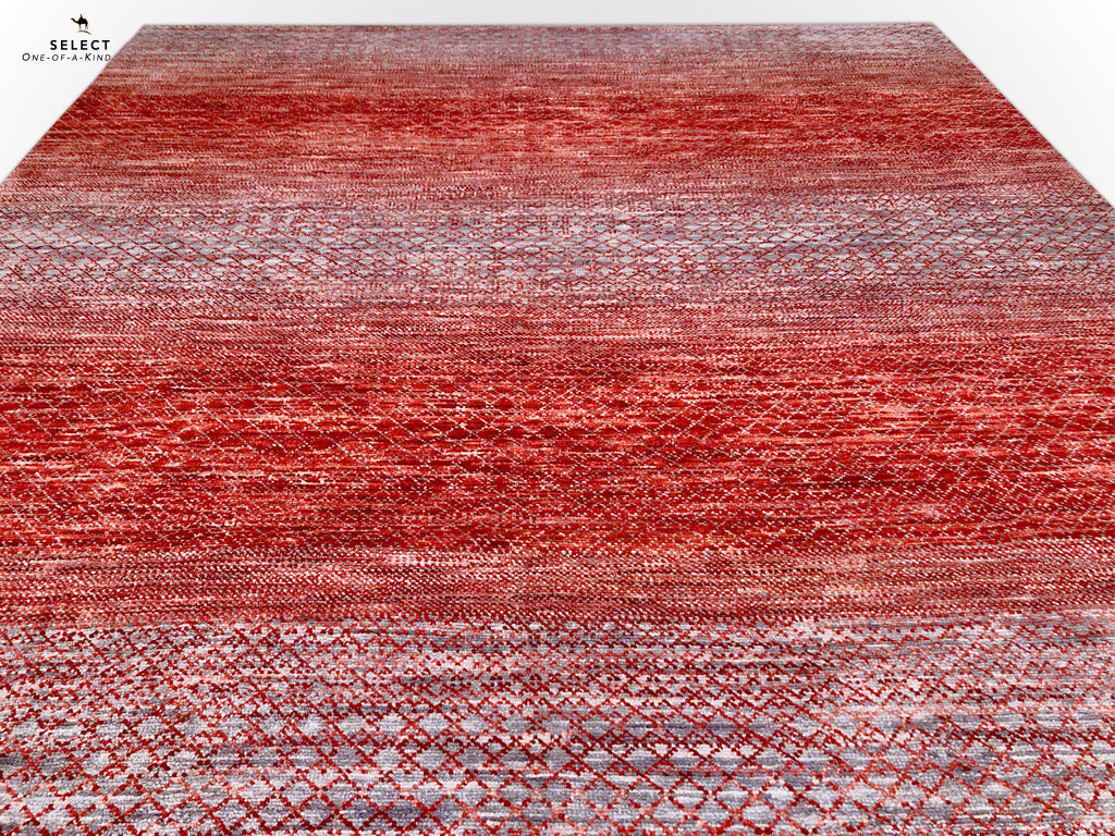 Durva Grass red/gray 9x12