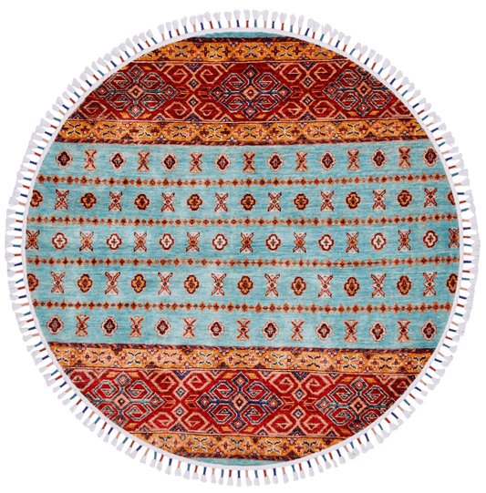 Khorjin (4' Round) aqu/red