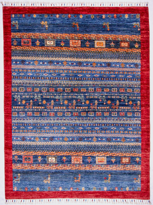 Gabbeh (5x7) blue/red