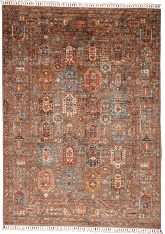 Khorjin (5'06"x7'08") camel/jewel tones