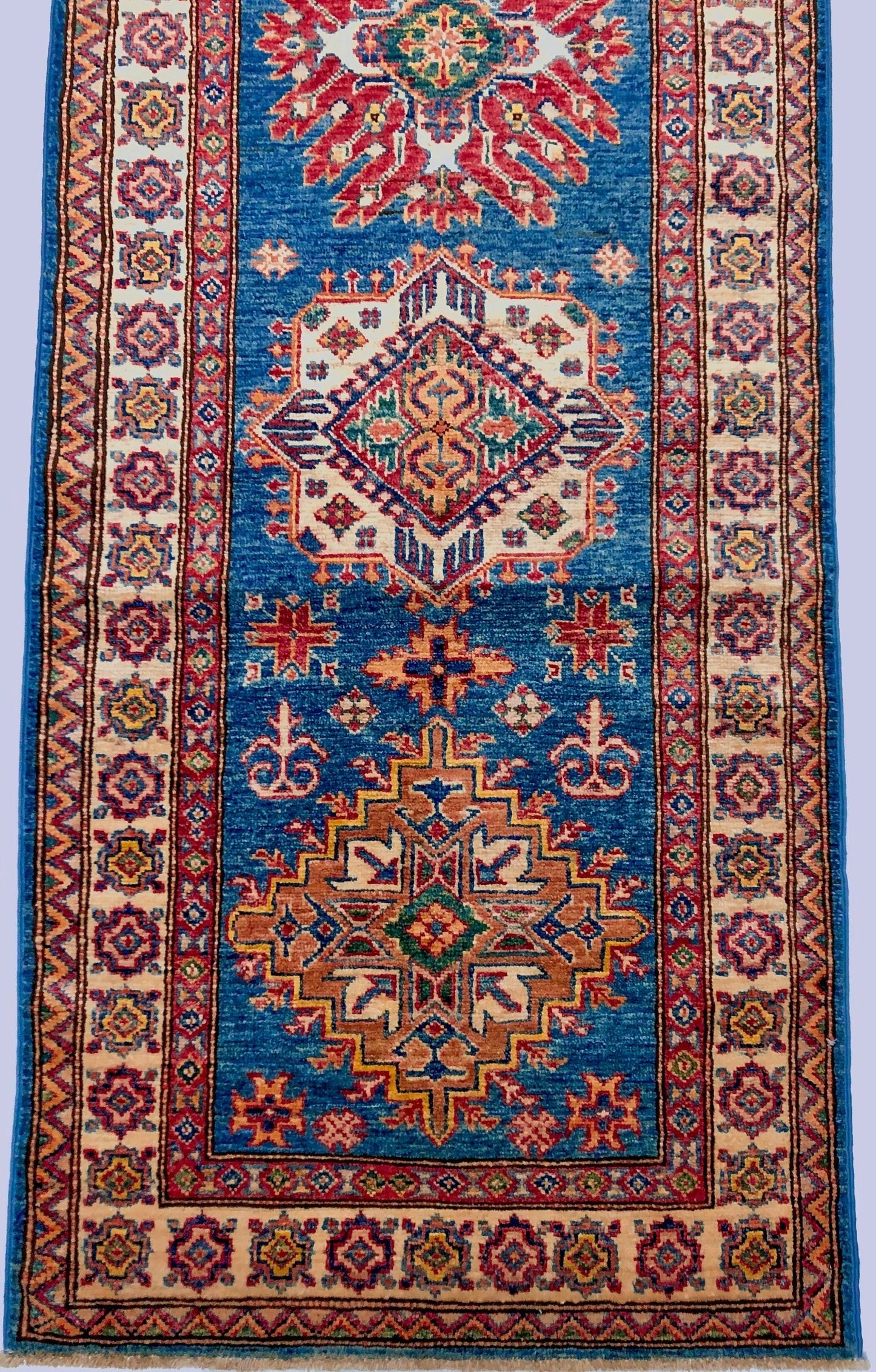 Super Kazak (13' Runner) blue/ivory