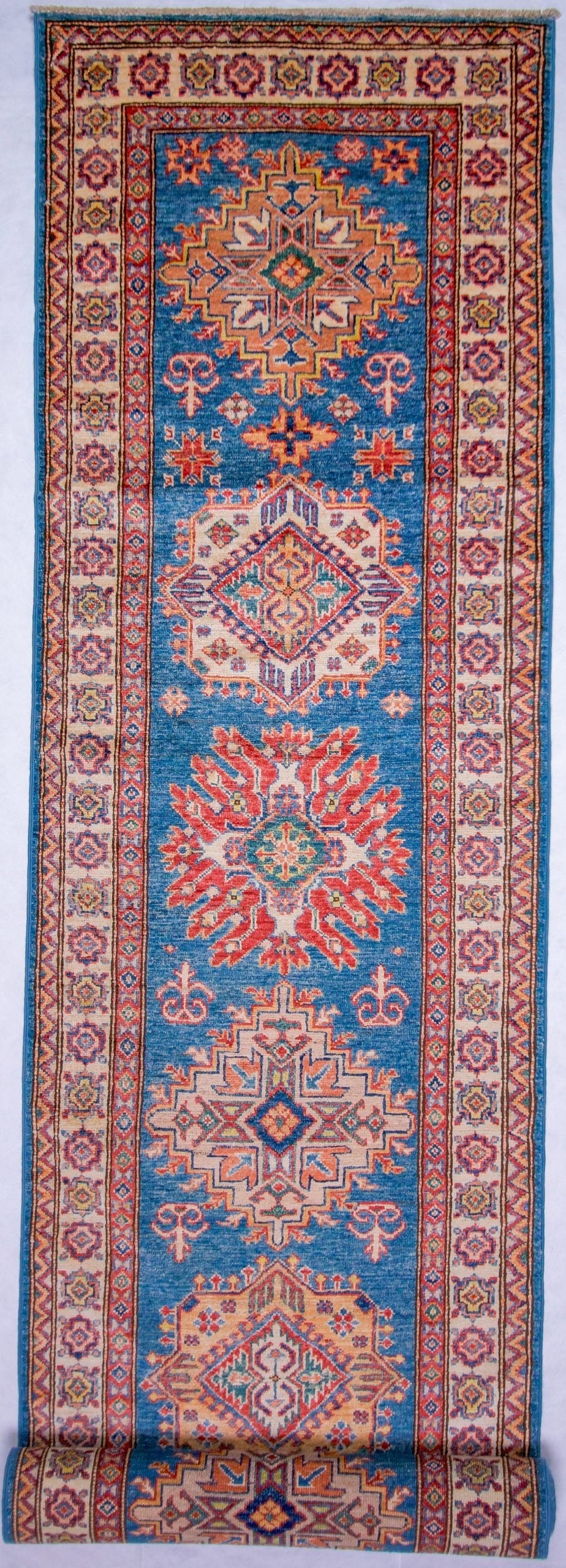 Super Kazak (13' Runner) blue/ivory