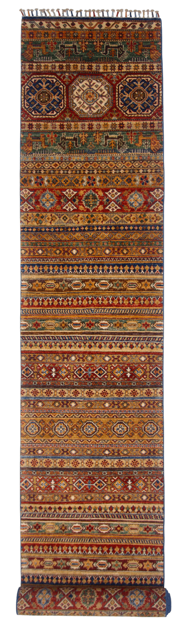 Khurjeen 2'08"x14'10" multicolor