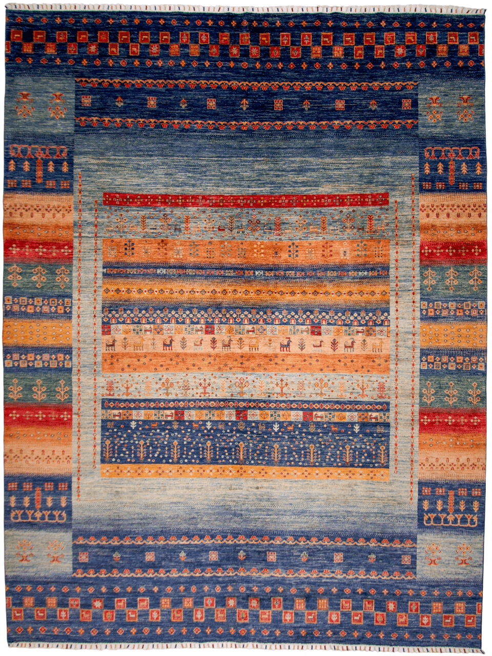 Khorjin/Gabbeh (9'00"x11'09") blue/multicolor