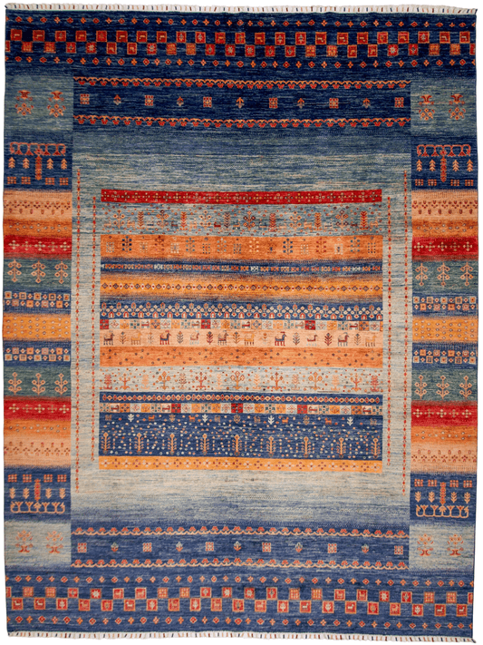 Khorjin/Gabbeh (9'00"x11'09") blue/multicolor