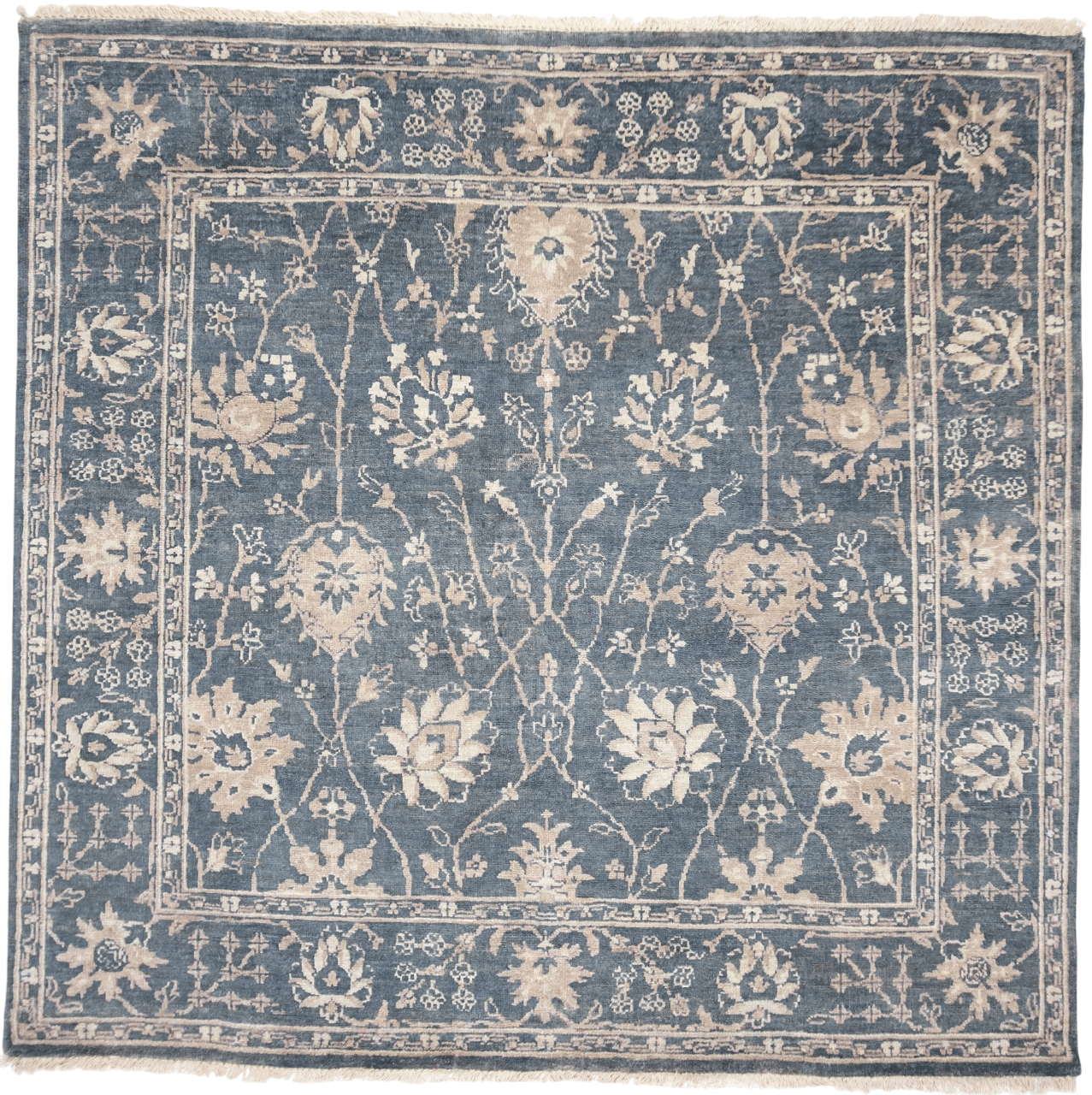 Indo-Oushak Design (6' Square) blue