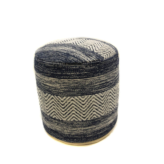 Moroccan-Style Round Woven Pouf