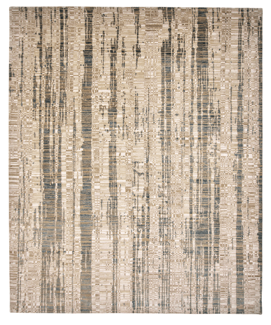 Contemporary wool/bamboo 8x10 (gold/ivory/teal)