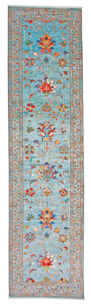 Aryana veg.dye 2'06"x10'04" ltblu